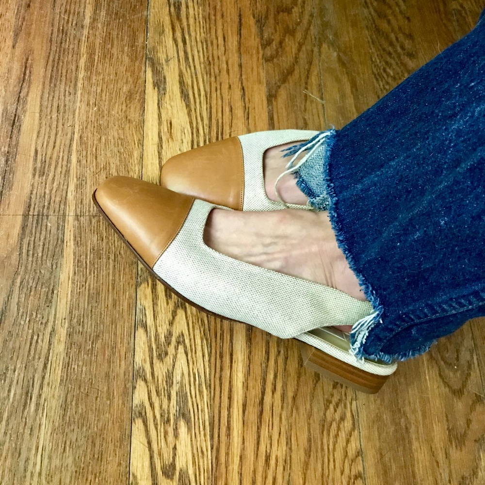 Talbots Minimalist Style Slingback Cap Toe Shoes - Picture 1 of 6